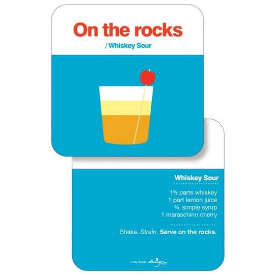 JAM Paper 4&#x22; On The Rocks Whiskey Sour Coasters, 60ct.